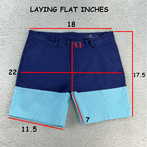 Vineyard Vines 7" Pieced Stretch Breaker Shorts Mens 34 Blue Casual Golf Pockets - Picture 8 of 10